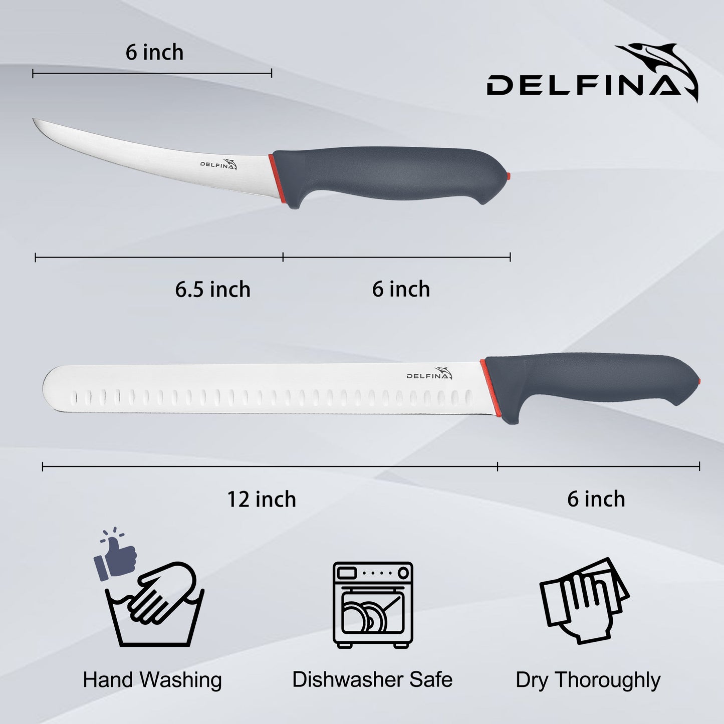DELFINA 2 Pieces BBQ Knife Set